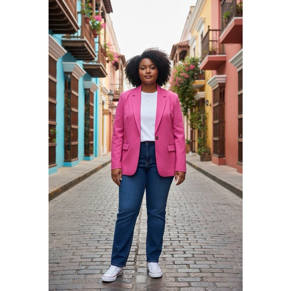 NWT J.Crew Willa Blazer in Garden Dahlia Pink Italian City Wool Jacket Size 22